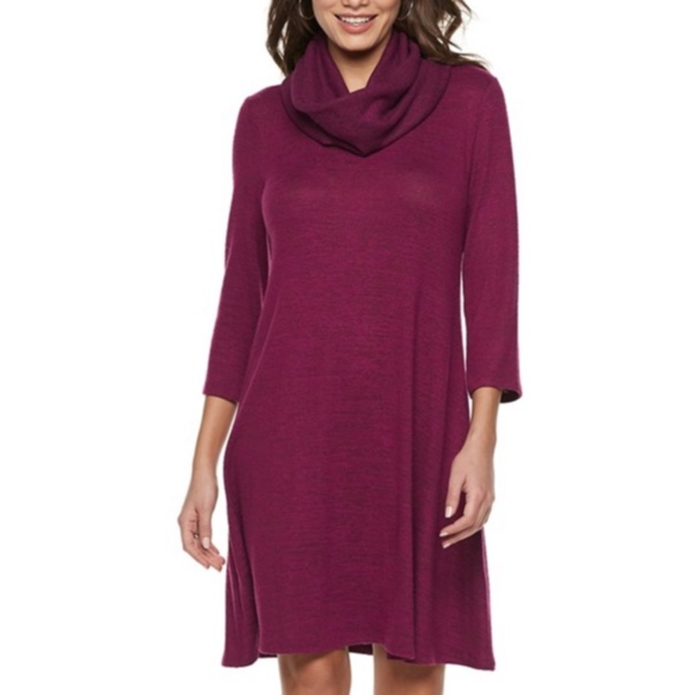 Ribbed Scarf Shift Dress